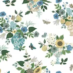 York Wallcoverings Flower Studies Blue Wallpaper - SKU RF7401