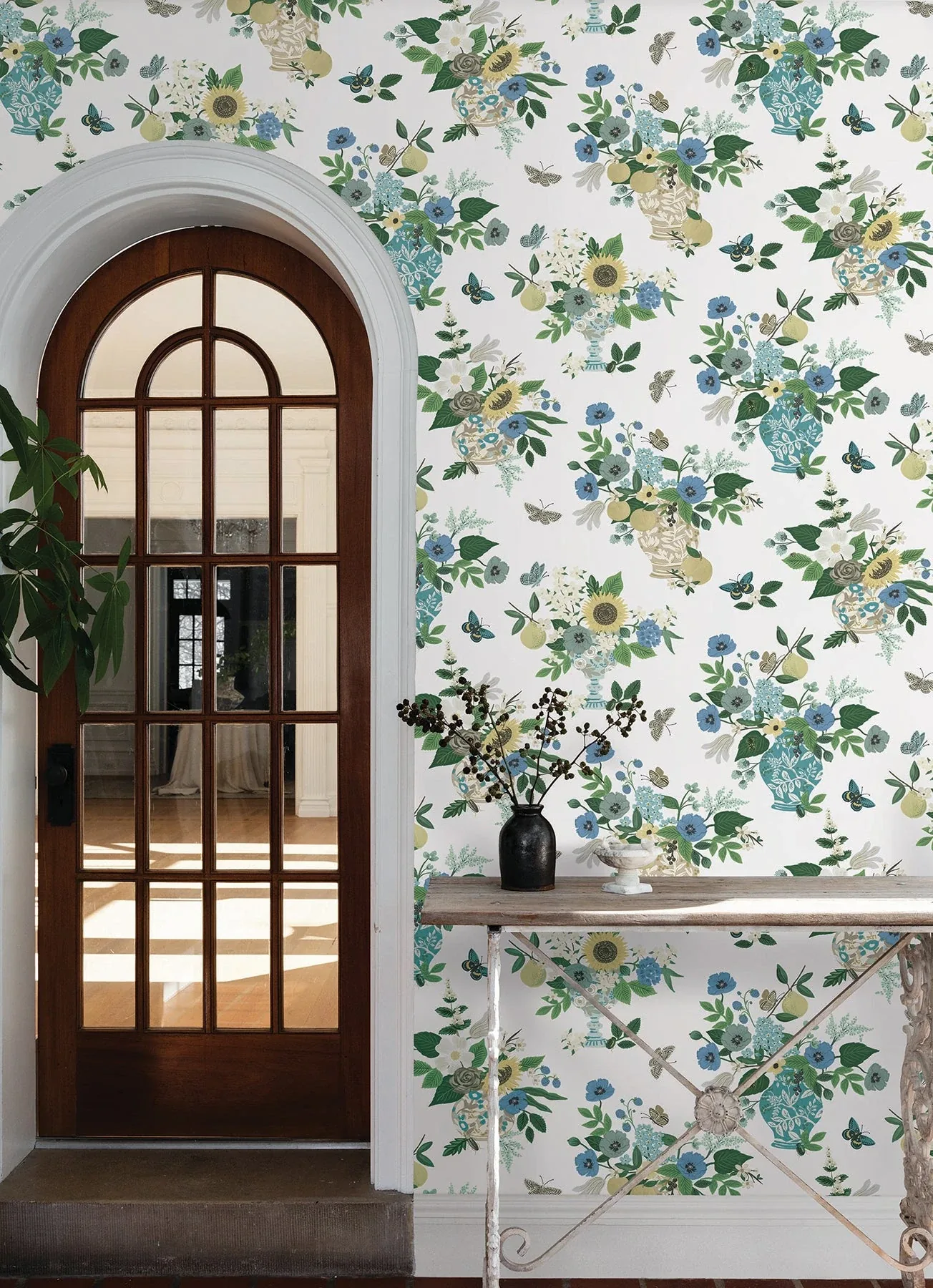 York Wallcoverings Flower Studies Blue Wallpaper - SKU RF7401