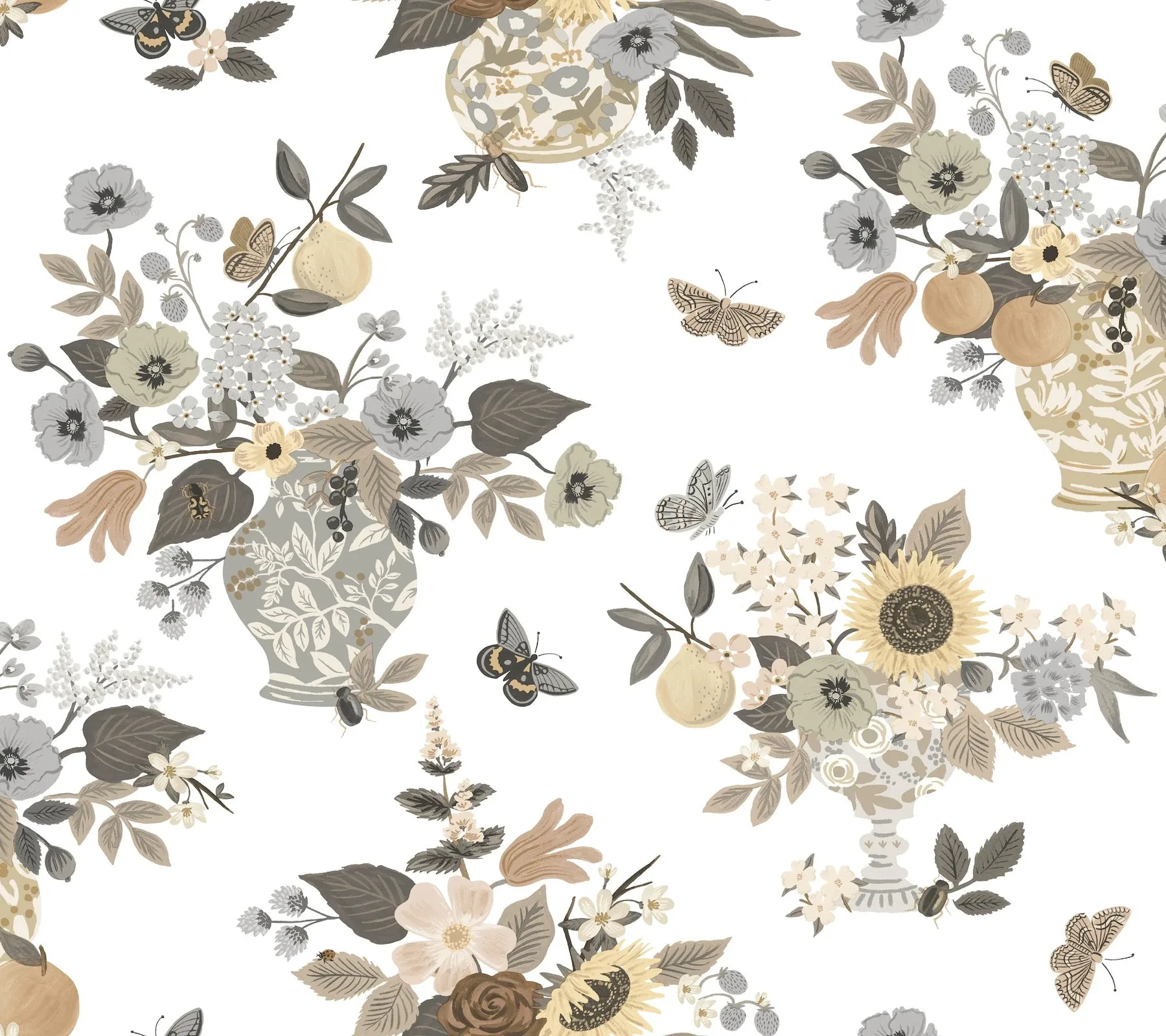 RF7403 | Flower Studies Linen Wallpaper