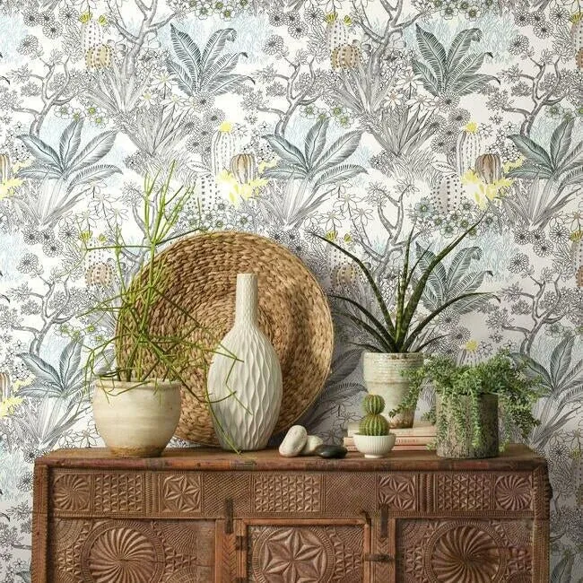 York Wallcoverings Flowering Desert Black Wallpaper - SKU ON1611