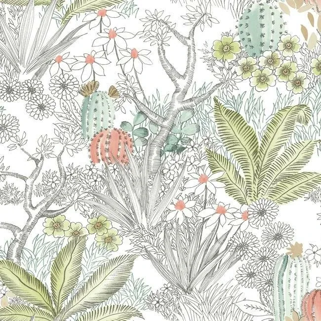 PSW1213RL | Flowering Desert Grey Peel & Stick Wallpaper