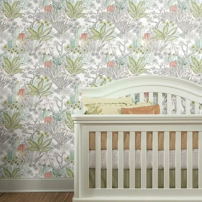 York Wallcoverings Flowering Desert Grey Peel & Stick Wallpaper - SKU PSW1213RL