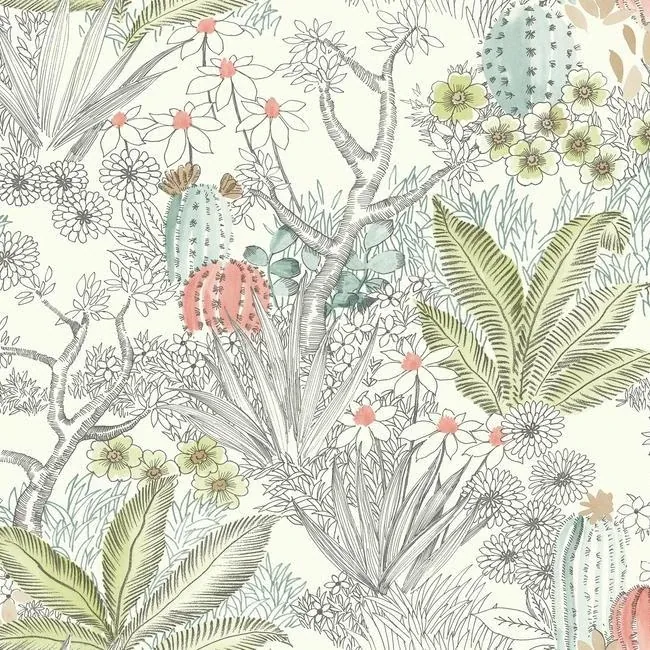 ON1613 | Flowering Desert Grey Wallpaper