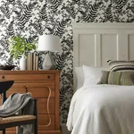 York Wallcoverings Forest Fern Flock Black Wallpaper | Wallpaper Twins York Wallcoverings Forest Fern Flock Black Wallpaper - SKU ME1583