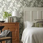York Wallcoverings Forest Fern Flock Grey Wallpaper - SKU ME1584