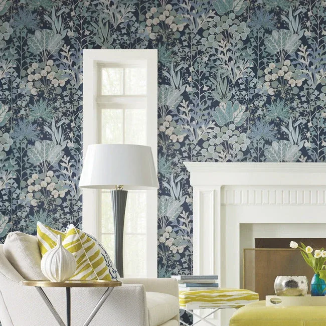 York Wallcoverings Forest Floor Navy Wallpaper - SKU BL1812