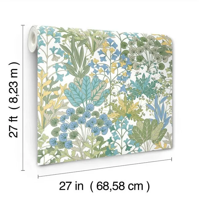 York Wallcoverings Forest Floor White & Green Wallpaper - SKU BL1814