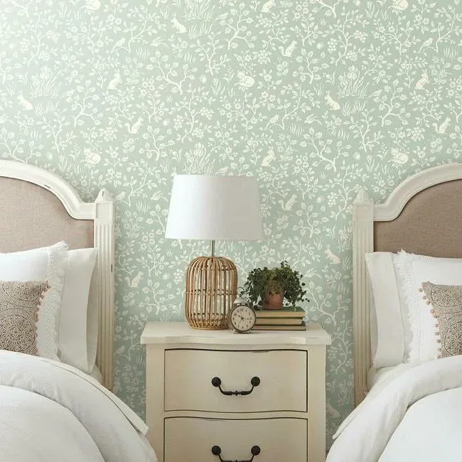 York Wallcoverings Fox & Hare Green Wallpaper - SKU MK1111