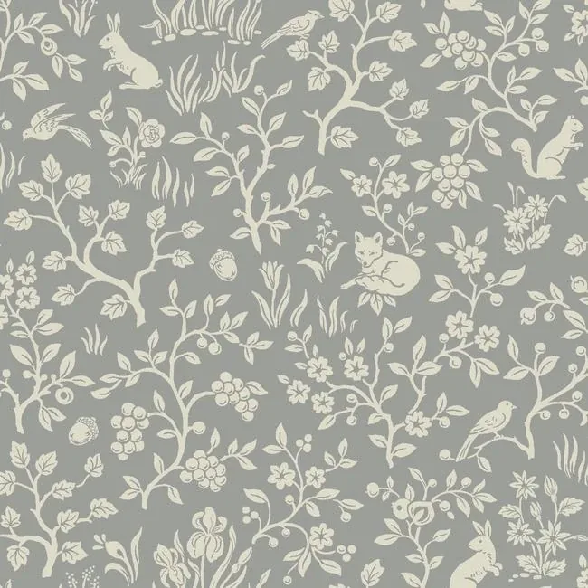 ME1571 | Fox & Hare Grey Wallpaper