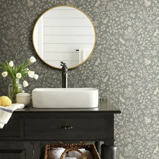 York Wallcoverings Fox & Hare Grey Wallpaper - SKU ME1571