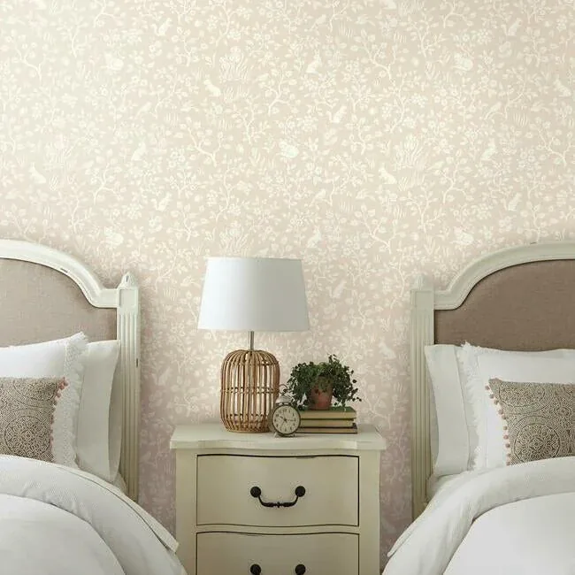 York Wallcoverings Fox & Hare Pink Wallpaper - SKU MK1110