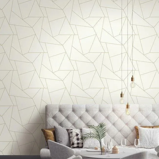 York Wallcoverings Fractured Prism Gold Metallic Peel & Stick Wallpaper - SKU PSW1064RL
