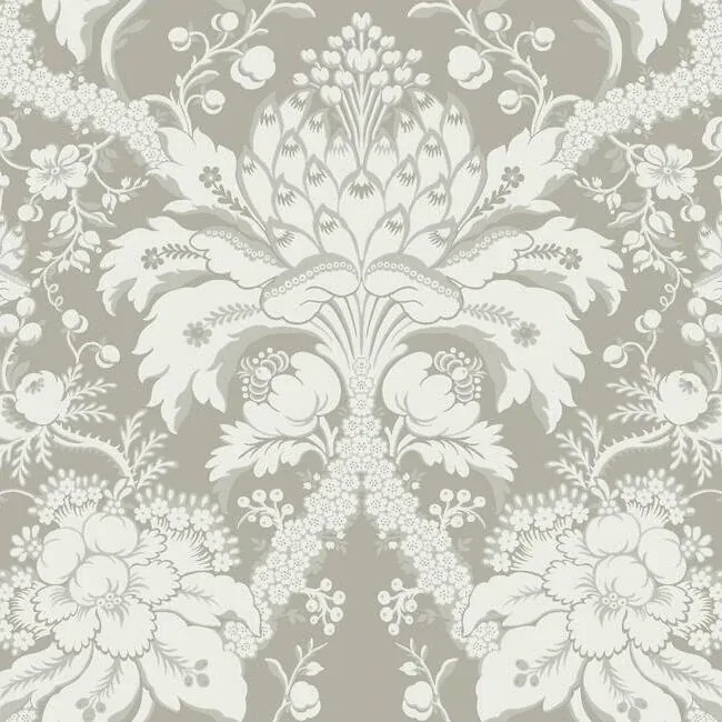 York Wallcoverings French Artichoke Dam Beige Wallpaper - SKU DM4952