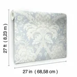 York Wallcoverings French Artichoke Dam Blue Wallpaper - SKU DM4955