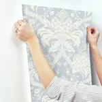 York Wallcoverings French Artichoke Dam Blue Wallpaper - SKU DM4955