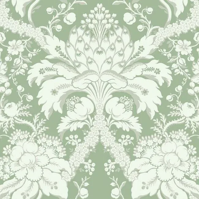 DM4954 | French Artichoke Dam Green Wallpaper