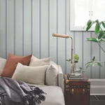 York Wallcoverings French Navy Linen Stripe Wallpaper - SKU MF4768