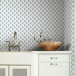 York Wallcoverings French Scallop Blue Wallpaper - SKU CV4459