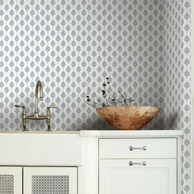 York Wallcoverings French Scallop Blue Wallpaper - SKU CV4459