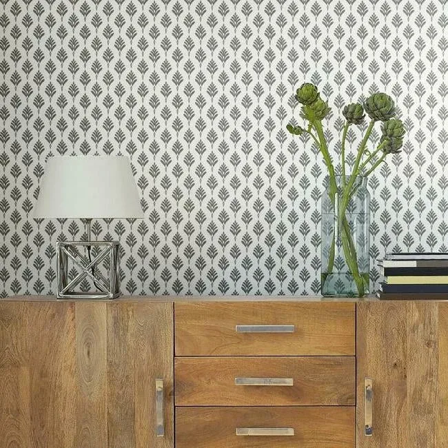 York Wallcoverings French Scallop Grey Wallpaper - SKU CV4457