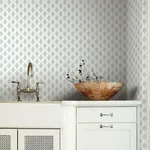 York Wallcoverings French Scallop Light Grey Wallpaper - SKU CV4460