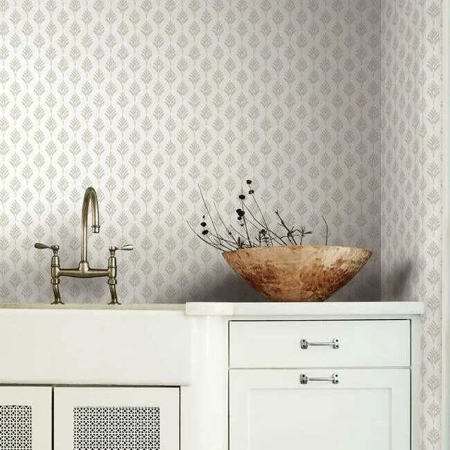York Wallcoverings French Scallop Off White Wallpaper - SKU CV4458