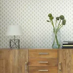 York Wallcoverings French Scallop Off White Wallpaper - SKU CV4458