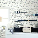 York Wallcoverings Full Sails Blue & Red Wallpaper - SKU CV4461