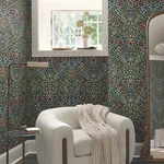 York Wallcoverings Garden Black & Multicolor Terrace Wallpaper - SKU MF4721