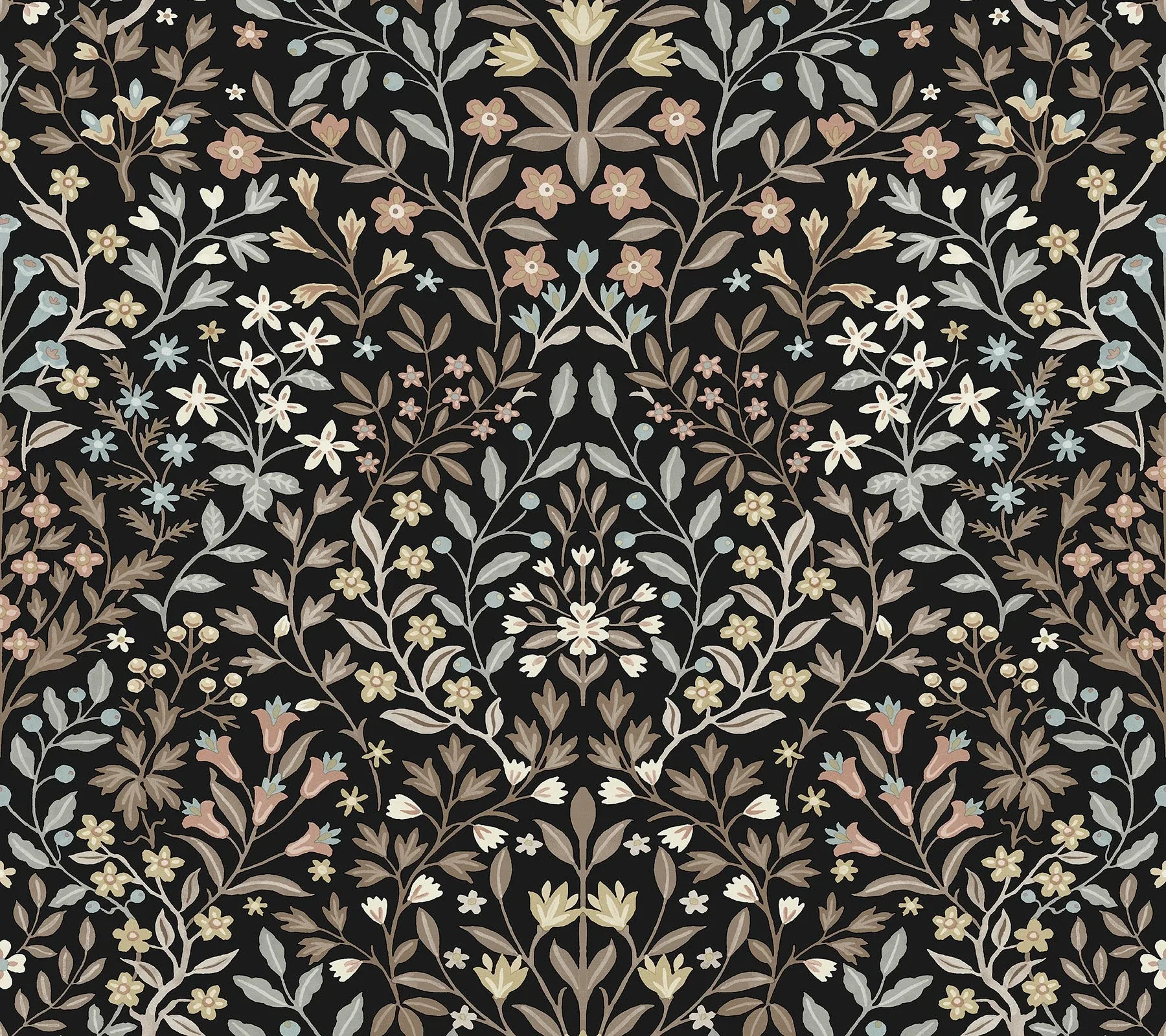 MF4725 | Garden Black & Neutral Terrace Wallpaper