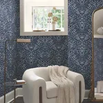 York Wallcoverings Garden Blue Terrace Wallpaper - SKU MF4723