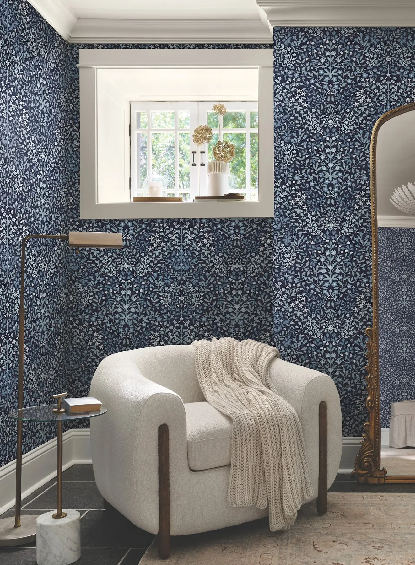 York Wallcoverings Garden Blue Terrace Wallpaper - SKU MF4723
