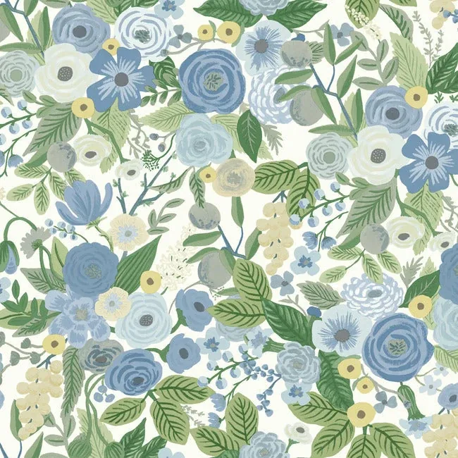PSW1484RL | Garden Party Blue & Green Multi Peel & Stick Wallpaper