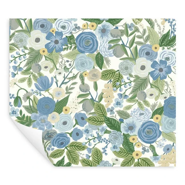 York Wallcoverings Garden Party Blue & Green Multi Peel & Stick Wallpaper - SKU PSW1484RL