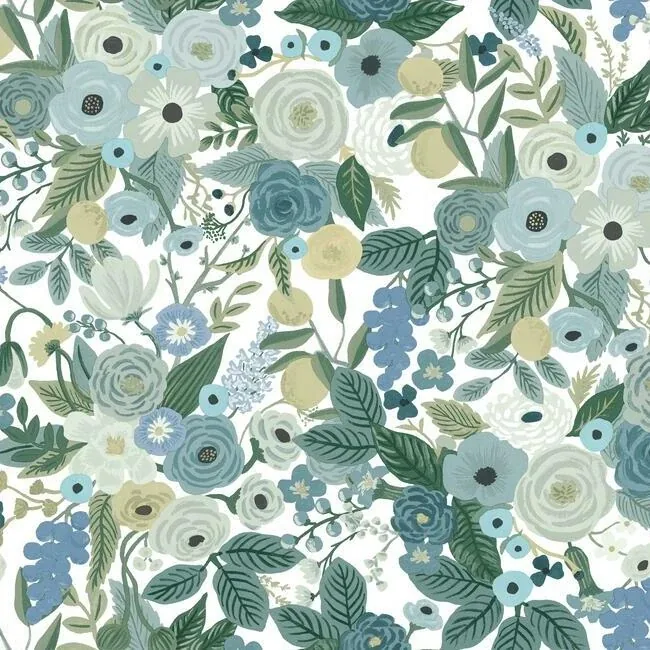 PSW1201RL | Garden Party Blue Peel & Stick Wallpaper