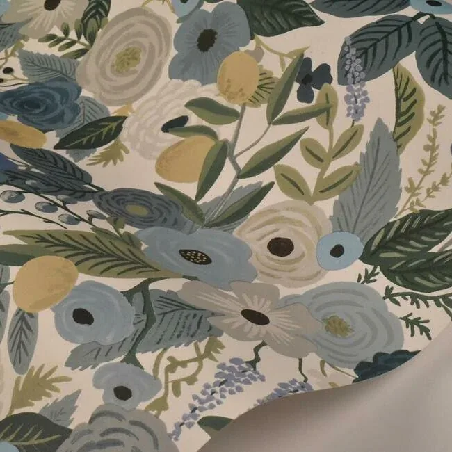 York Wallcoverings Garden Party Blue Peel & Stick Wallpaper - SKU PSW1201RL