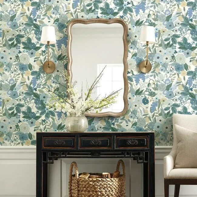 York Wallcoverings Garden Party Blue Wallpaper - SKU RI5120