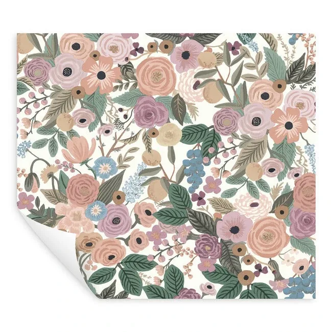 York Wallcoverings Garden Party Blush Multi Peel & Stick Wallpaper - SKU PSW1483RL