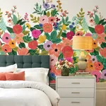 York Wallcoverings Garden Party Bright Pink Wall Mural - SKU RI5190M