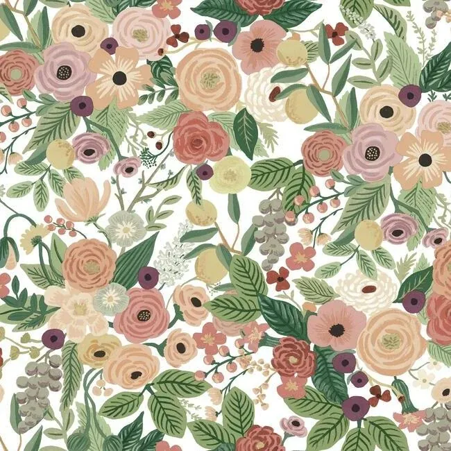 PSW1203RL | Garden Party Burgundy Peel & Stick Wallpaper