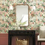 York Wallcoverings Garden Party Burgundy Peel & Stick Wallpaper - SKU PSW1203RL