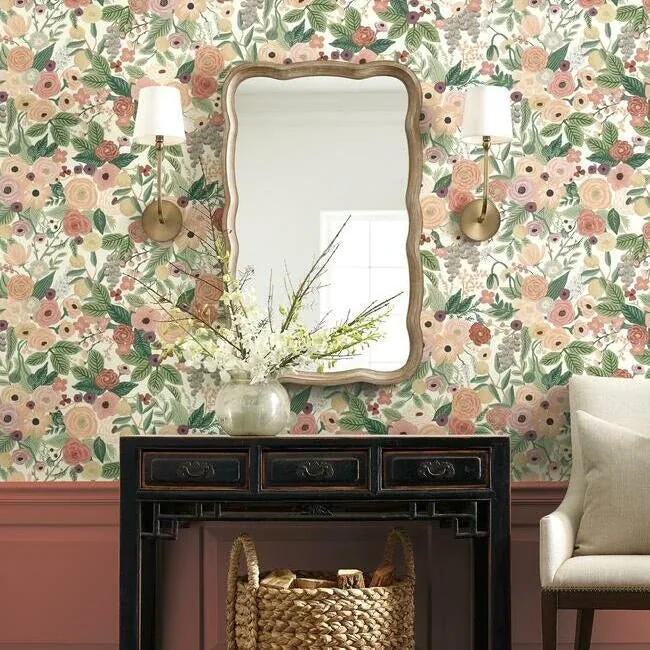 York Wallcoverings Garden Party Burgundy Peel & Stick Wallpaper - SKU PSW1203RL