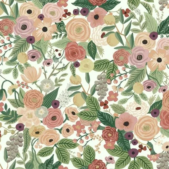 RI5122 | Garden Party Burgundy Wallpaper