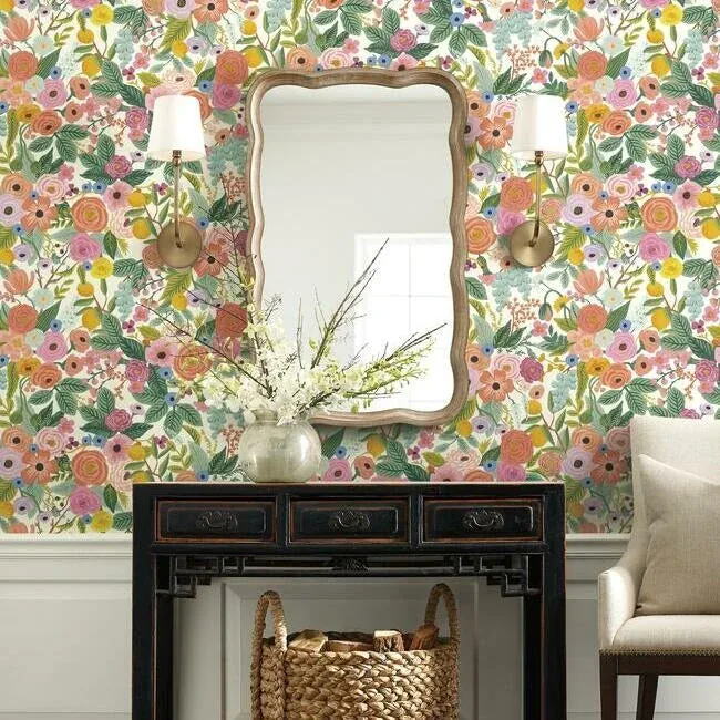 York Wallcoverings Garden Party Coral & Orange Wallpaper - SKU RI5119