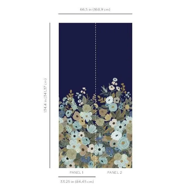 York Wallcoverings Garden Party Navy Wall Mural - SKU RI5191M