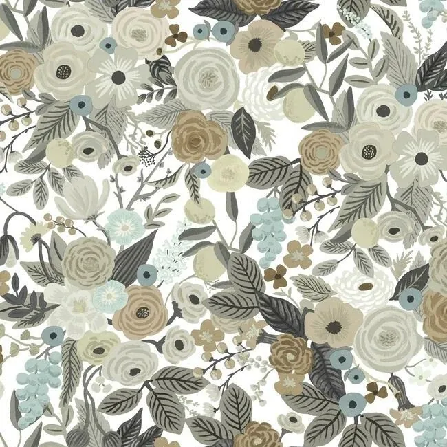 PSW1202RL | Garden Party Off White & Brown Peel & Stick Wallpaper