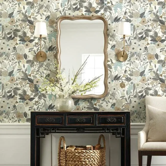 York Wallcoverings Garden Party Off White & Brown Peel & Stick Wallpaper - SKU PSW1202RL