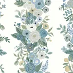 York Wallcoverings Garden Party Trellis White & Blue Wallpaper - SKU RP7314