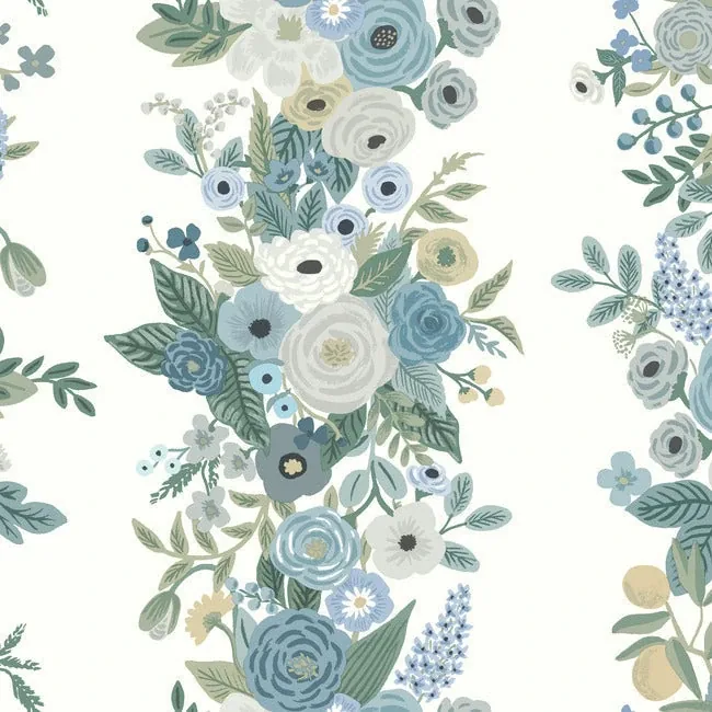 RP7314 | Garden Party Trellis White & Blue Wallpaper