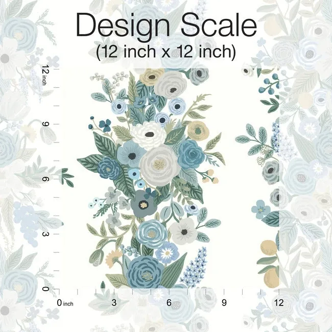York Wallcoverings Garden Party Trellis White & Blue Wallpaper - SKU RP7314
